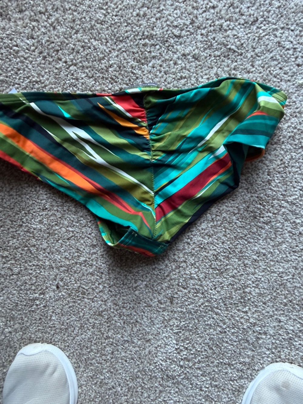 Vince Camuto Teal Green Multi-Stripe Bikini Bottom - Picture 6 of 6